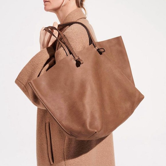 Leather Tote bag. Oversize genuine leather - Picture 5 of 16